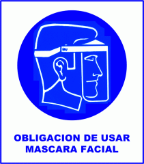 Cartel Linea Obligación Usar Mascara Facial