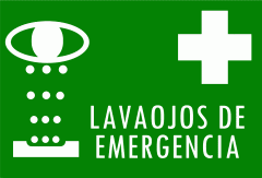 Cartel Linea Información Lavaojos De Emergencia