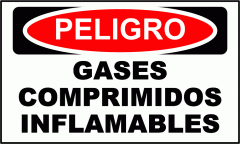 Cartel Linea Peligro Gases Comprimidos Inflamables
