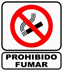 Cartel Linea Autoadhesivos Prohibido Fumar