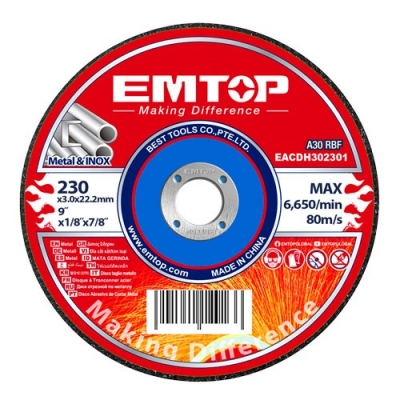 Disco De Corte 230x3,2 Metal/inox Emtop Eacdh302301