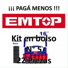 Set Promocion 22 Herramientas En Bolso 16pulg Emtop Kit5