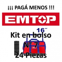 Set Promocion 24 Herramientas En Bolso 16pulg Emtop Kit7