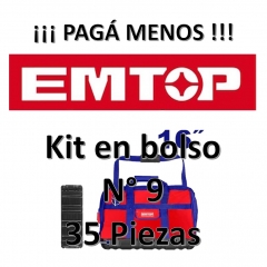 Set Promocion 35 Herramientas En Bolso 16pulg Emtop Kit9