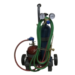 Mini Equipo Oxi-gas C/garrafa 1 Kgy Tubo De Oxígeno ½ M³ C/válvula, Soplete M3 Y Carro Transportador
