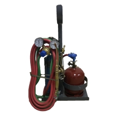 Mini Equipo Oxi-gas C/garrafa 1 Kgy Tubo De Oxígeno ¼ M³ C/válvula, Soplete M3 Y Canasto Transpor 