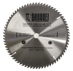 Sierra Circular Broquel 12pulg 72t 25,4mm Max 4500rpm
